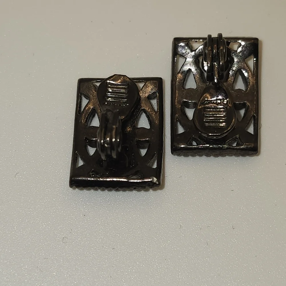 vintage Black Crystal Clip Earrings